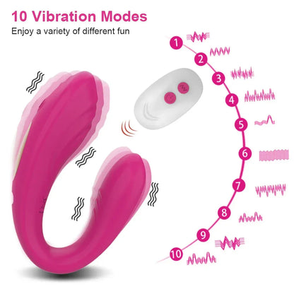 Wireless U-Shaped Dildo Vibrator for Couples